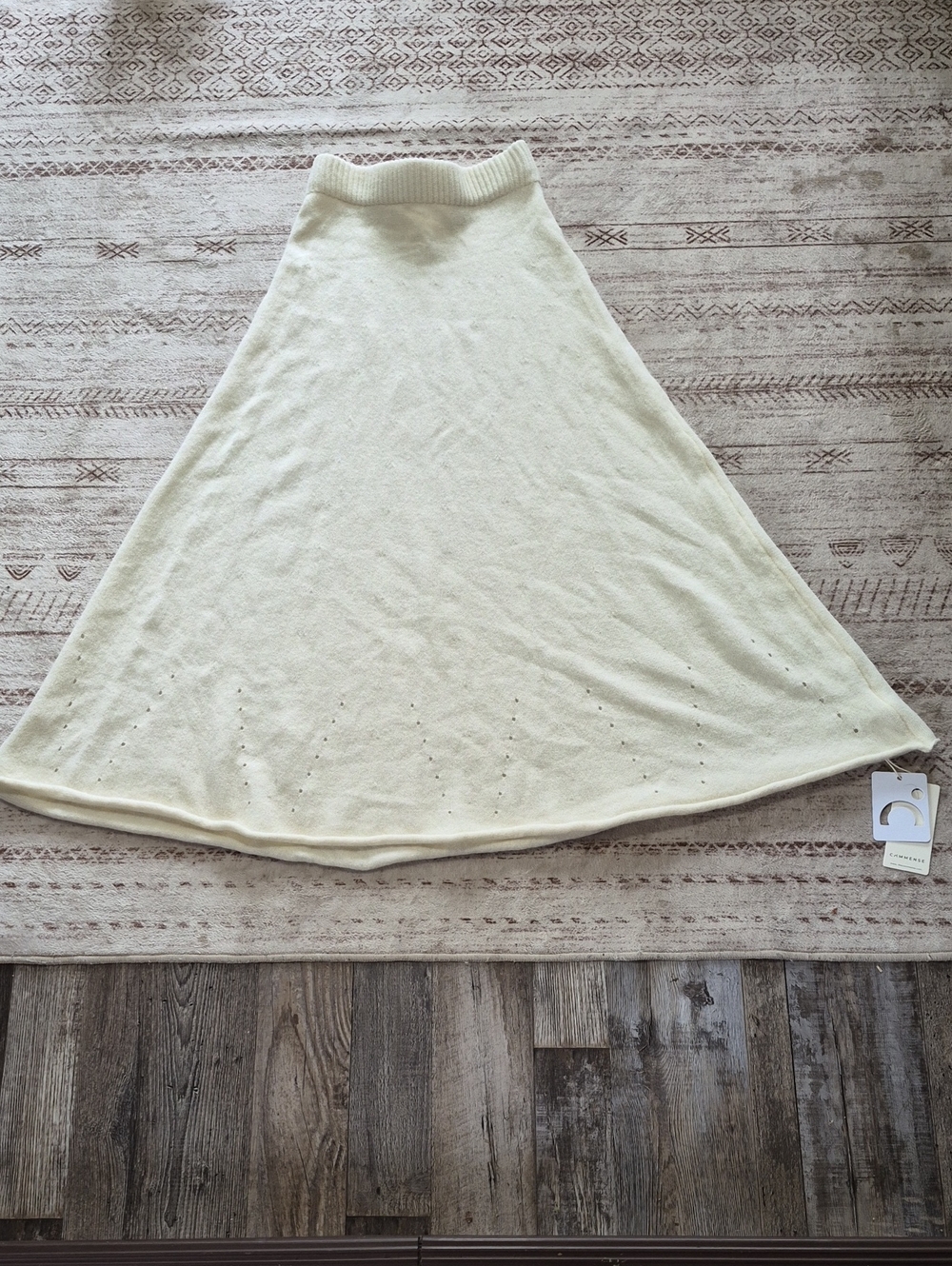 Commense Cream A-Line Knit Skirt